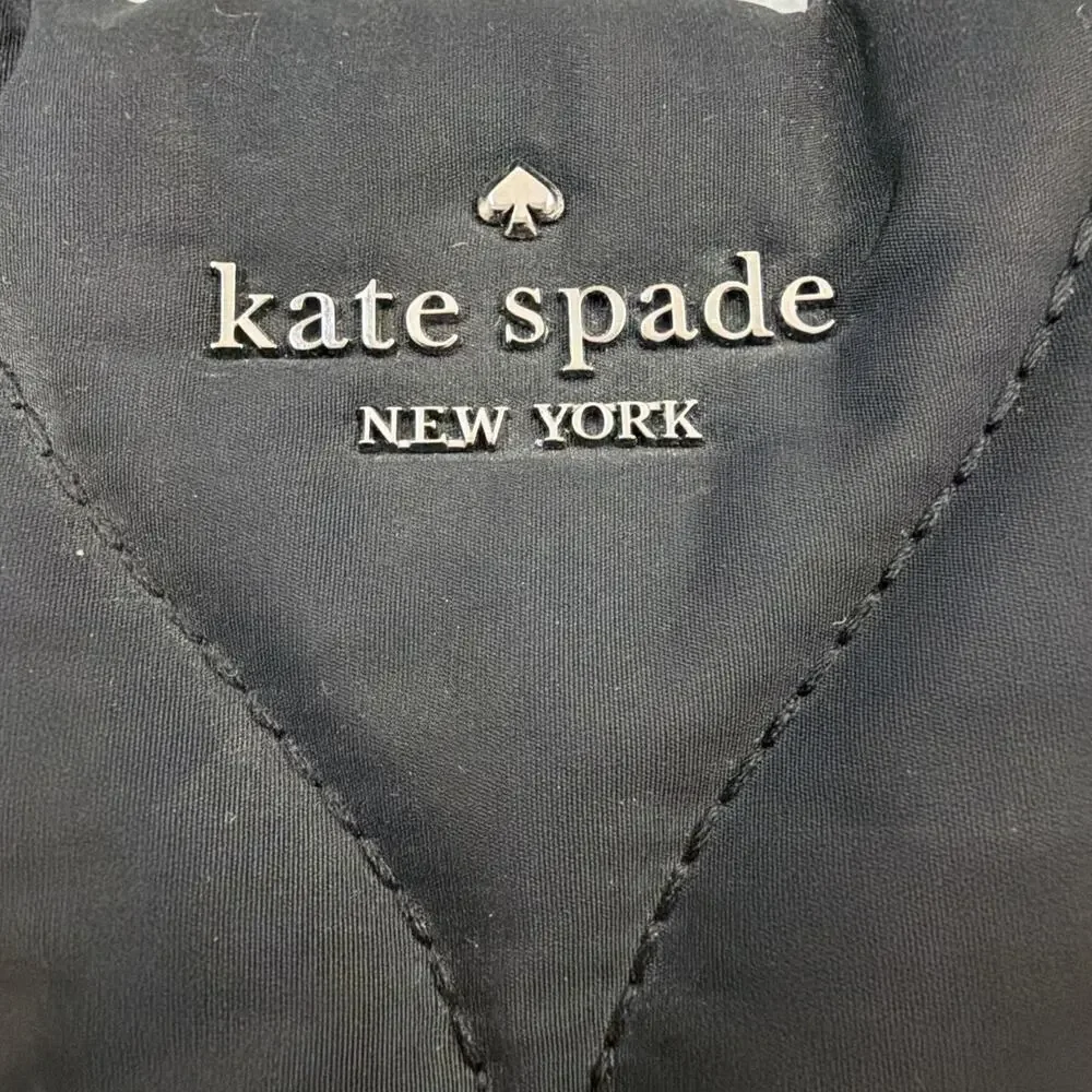 KATE SPADE New York Ellie Black Nylon Quilted Small Tote Handbag Crossbody - Picture 6 of 7